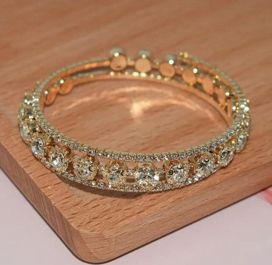 Gold and silver two-tone diamond-set bracelet