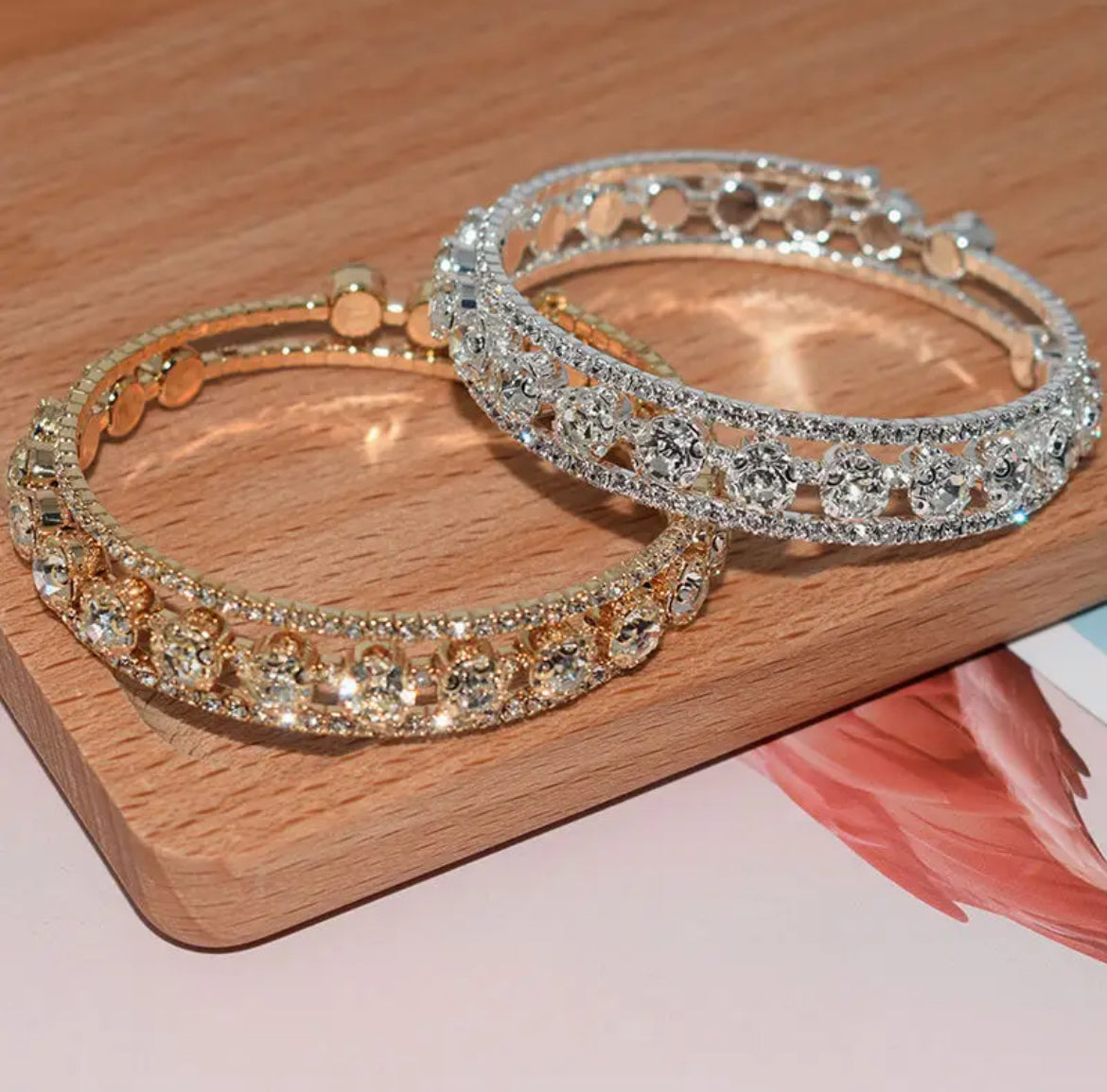 Gold and silver two-tone diamond-set bracelet